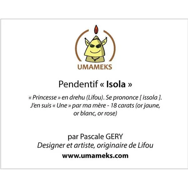 Pendentif flche ISOLA pascale GERY en or jaune
