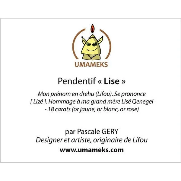 Pendentif flche LISE Pascale GERY en or jaune