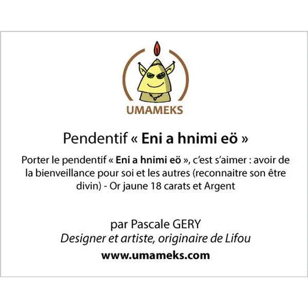 Pendentif flche UMAMEKS en or jaune.