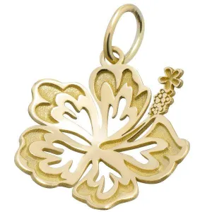 Pendentif hibiscus en or jaune petit modle.