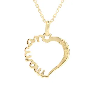 Pendentif Maman je t'aime en or jaune