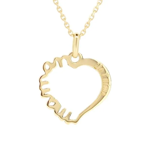 Pendentif Maman je t'aime en or jaune