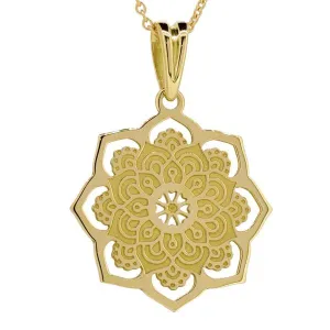 Pendentif mandala en or jaune.