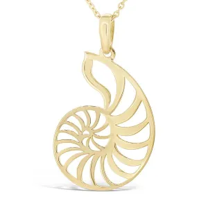 Pendentif nautile en or jaune 18 carats