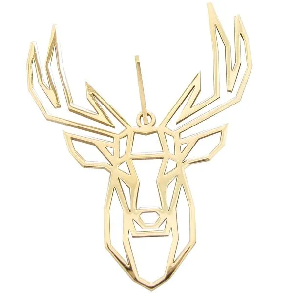 Pendentif Origami Cerf en or jaune.