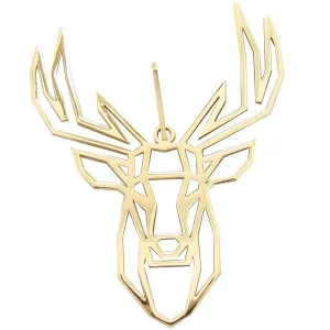 Pendentif Origami Cerf en or jaune.