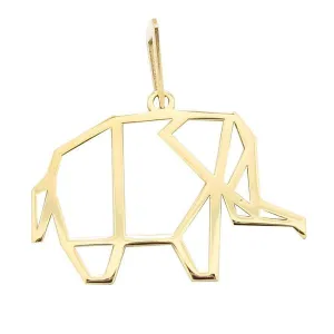 Pendentif Origami Elphant en or jaune 18 carats.