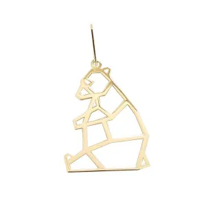 Pendentif Origami Ours en or jaune 18 carats.