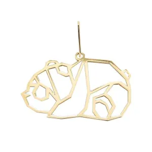 Pendentif Origami Panda en or jaune 18 carats.