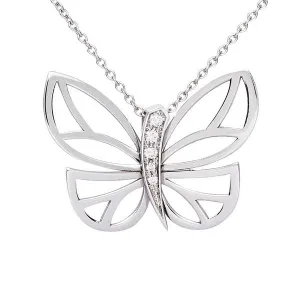 Pendentif papillon en or serti de diamants.