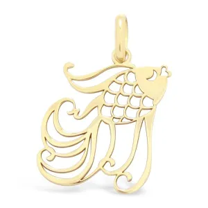 Pendentif poisson japonais en or jaune