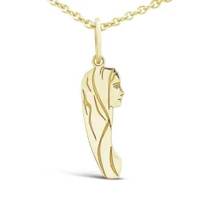Pendentif vierge en or jaune.