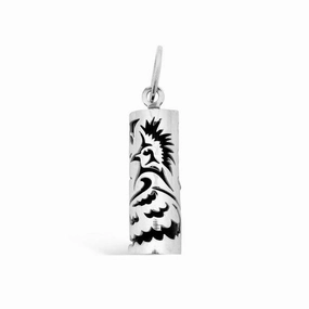 Pendentif tiki cagou en argent corail noir du lagon.