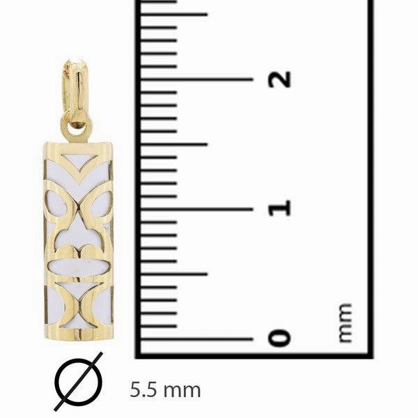 Pendentif tiki chambranle en or jaune bnitier fossilis du lagon