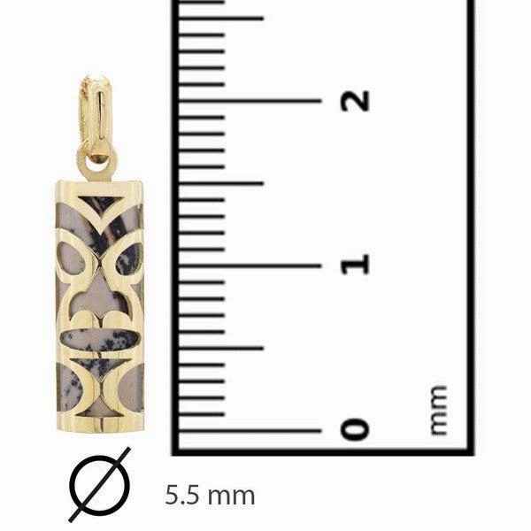 Pendentif tiki chambranle en or jaune calcaire lithographique de Nouma