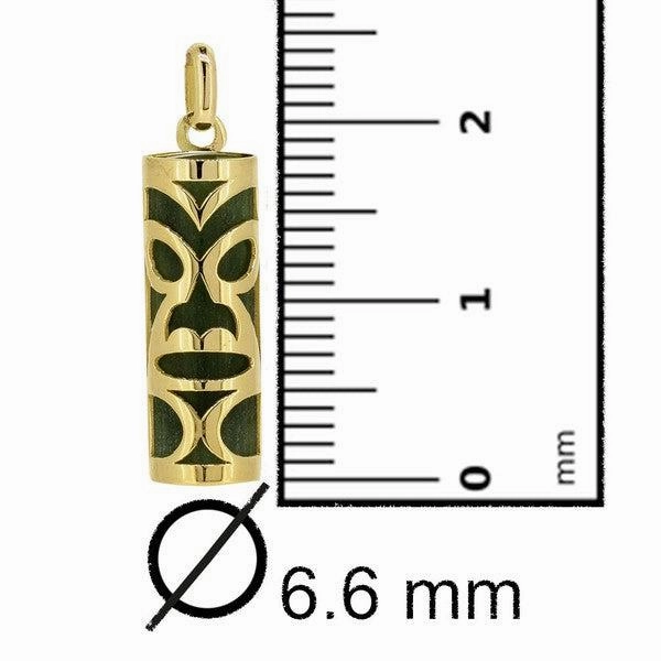 Pendentif tiki chambranle en or jaune et Jade
