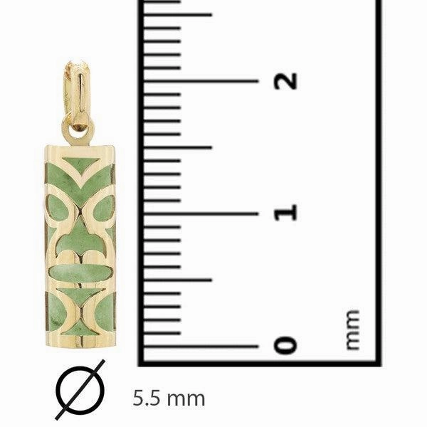 Pendentif tiki chambranle en or jaune Jade de l'le Ouen