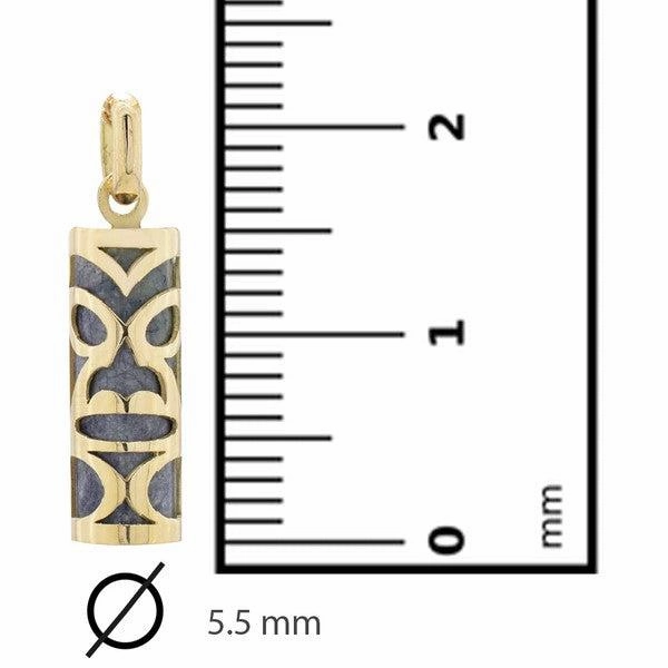 Pendentif tiki chambranle en or jaune serpentine de Poro
