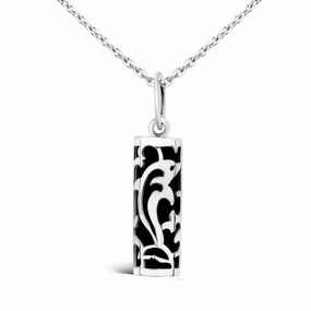 Pendentif tiki dauphin en argent corail noir du lagon