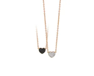 Pink gold necklace with diamond heart
