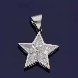 Platinum 1ct Kite Cut Diamond Star Pendant