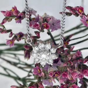 Platinum & Diamond Daisy Cluster Necklace