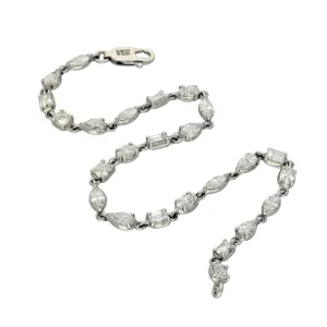 Platinum Fancy Mix Cut Diamond Tennis Bracelet - Pear, Marquise, Emerald, Oval