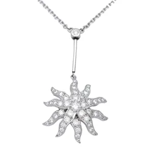 Platinum Tiffany & Co Vintage Lace Sunburst Diamond Necklace