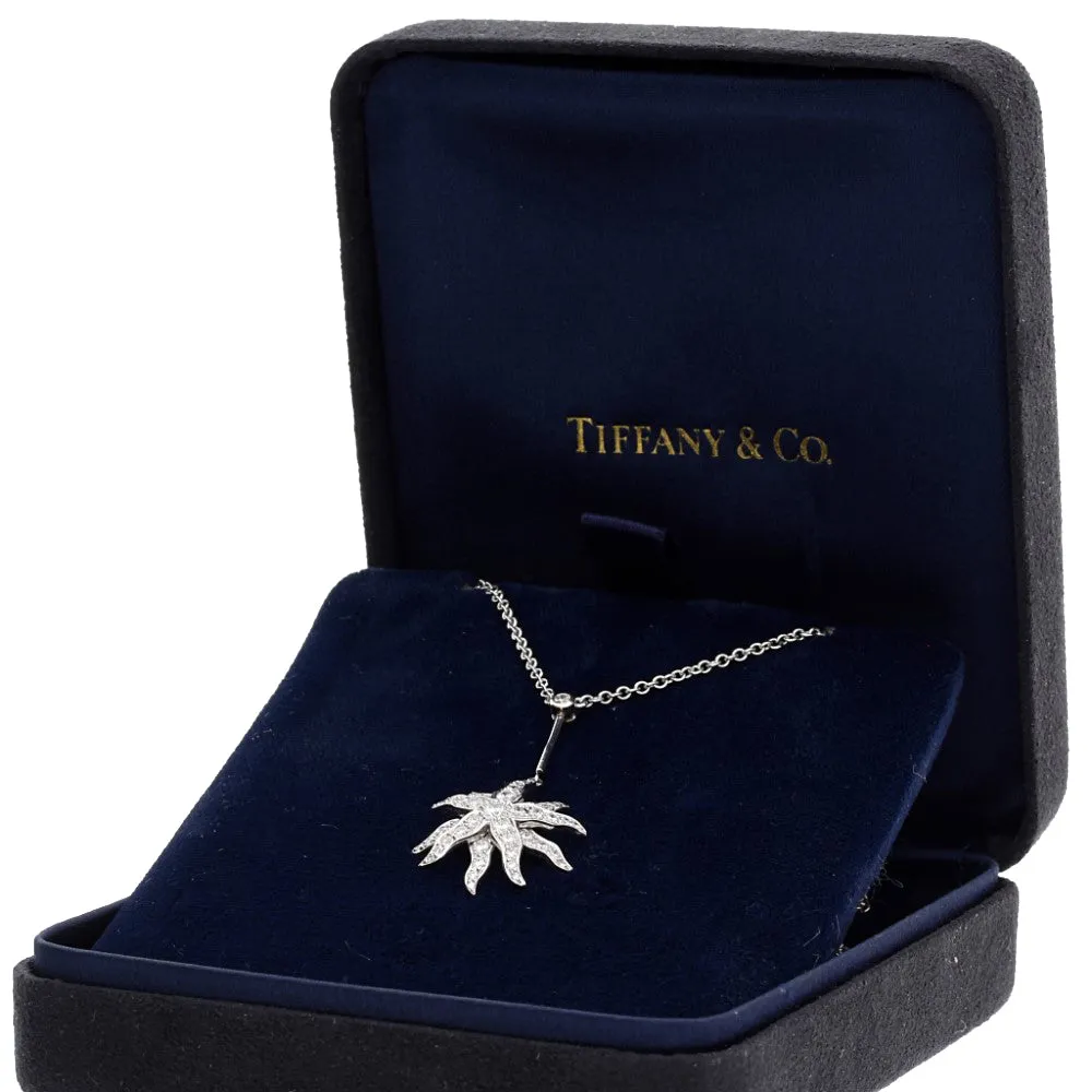 Platinum Tiffany & Co Vintage Lace Sunburst Diamond Necklace