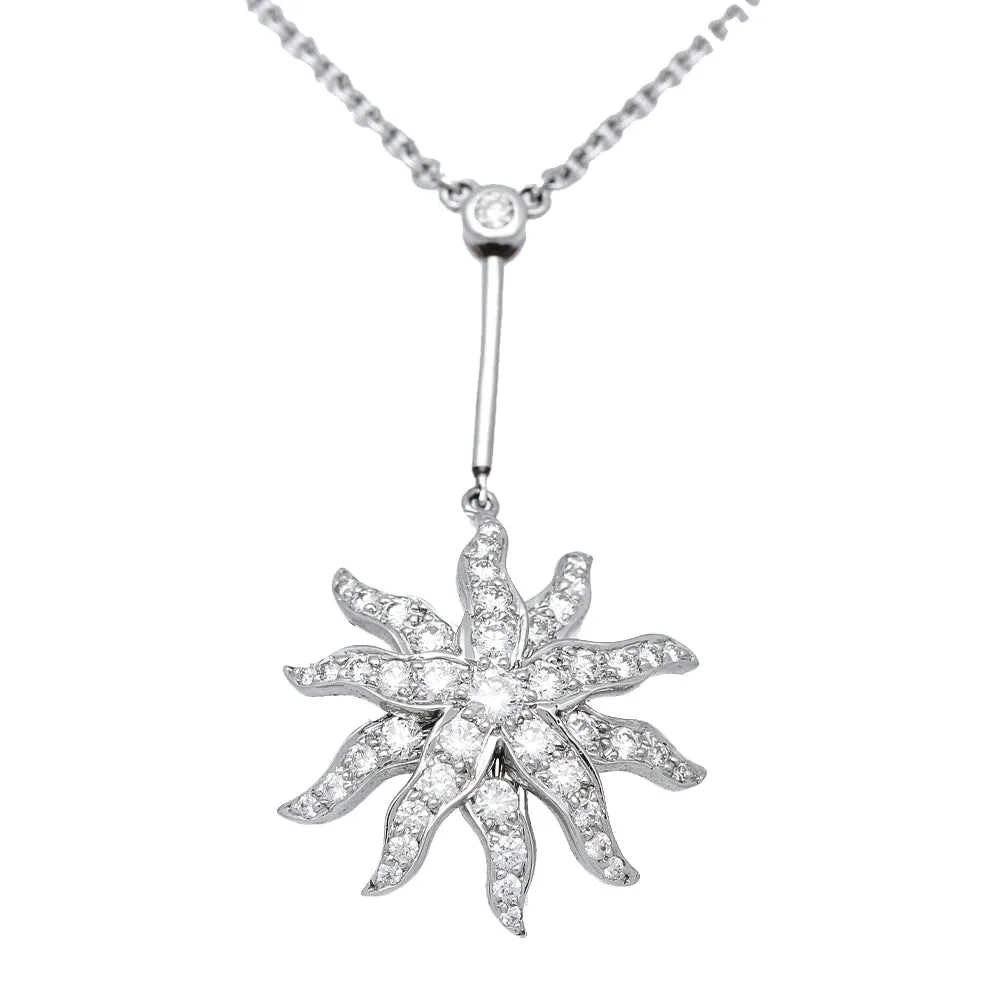 Platinum Tiffany & Co Vintage Lace Sunburst Diamond Necklace