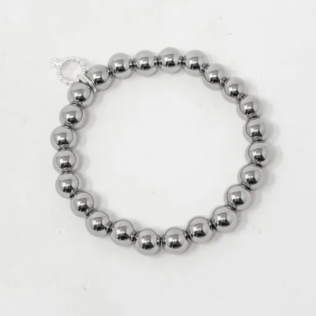 PowerBeads by jen 8mm Hematite Bracelet
