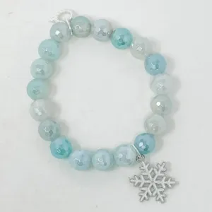 PowerBeads by jen Petites Aqua Agate Snowflake Bracelet