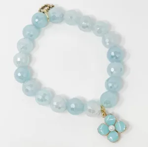 PowerBeads by jen Petites Caribbean Agate Hibiscus Flower Bracelet