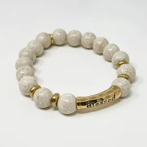 PowerBeads by jen Petites "Blessed" Cream Coral Bracelet