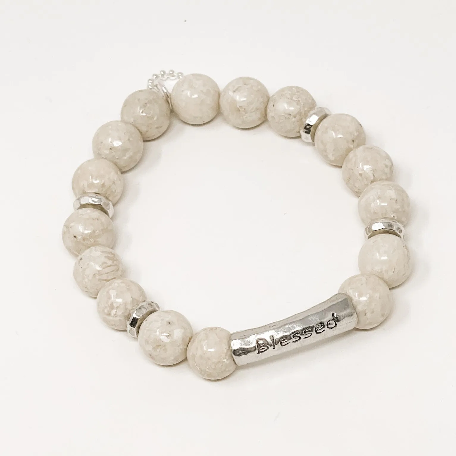 PowerBeads by jen Petites "Blessed" Cream Coral Bracelet