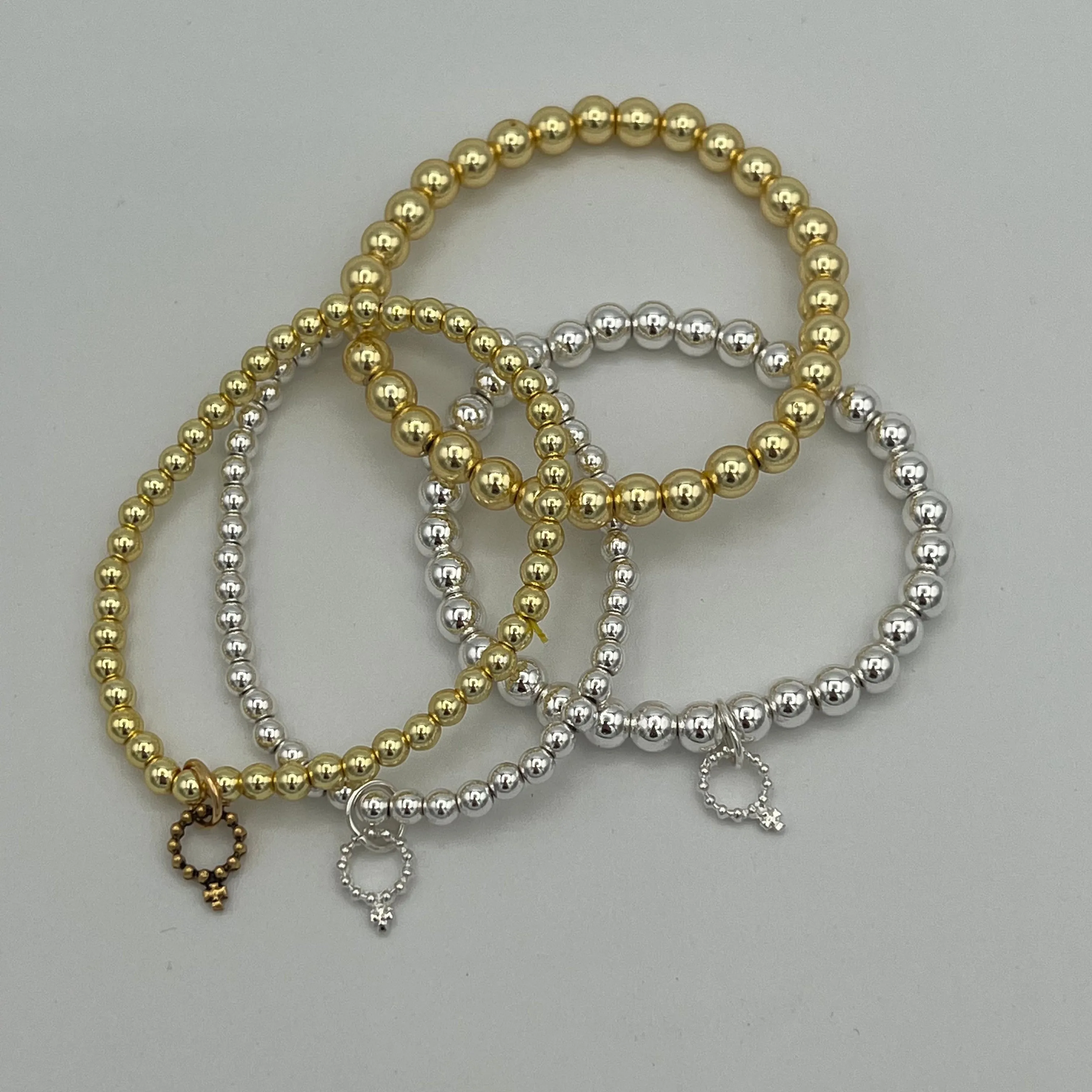PowerBeads by jen Set of 2 Stackable Hematite Bracelets