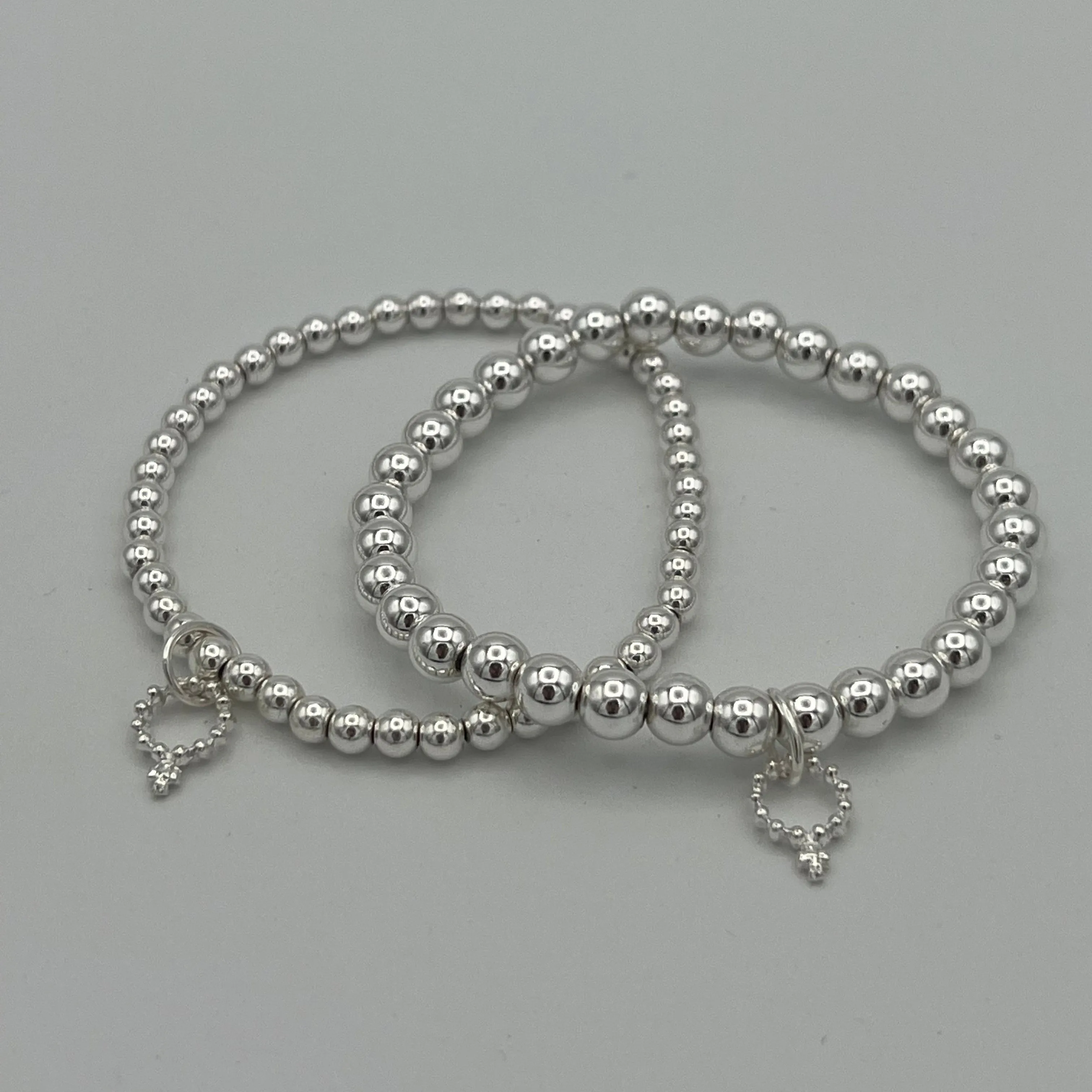 PowerBeads by jen Set of 2 Stackable Hematite Bracelets