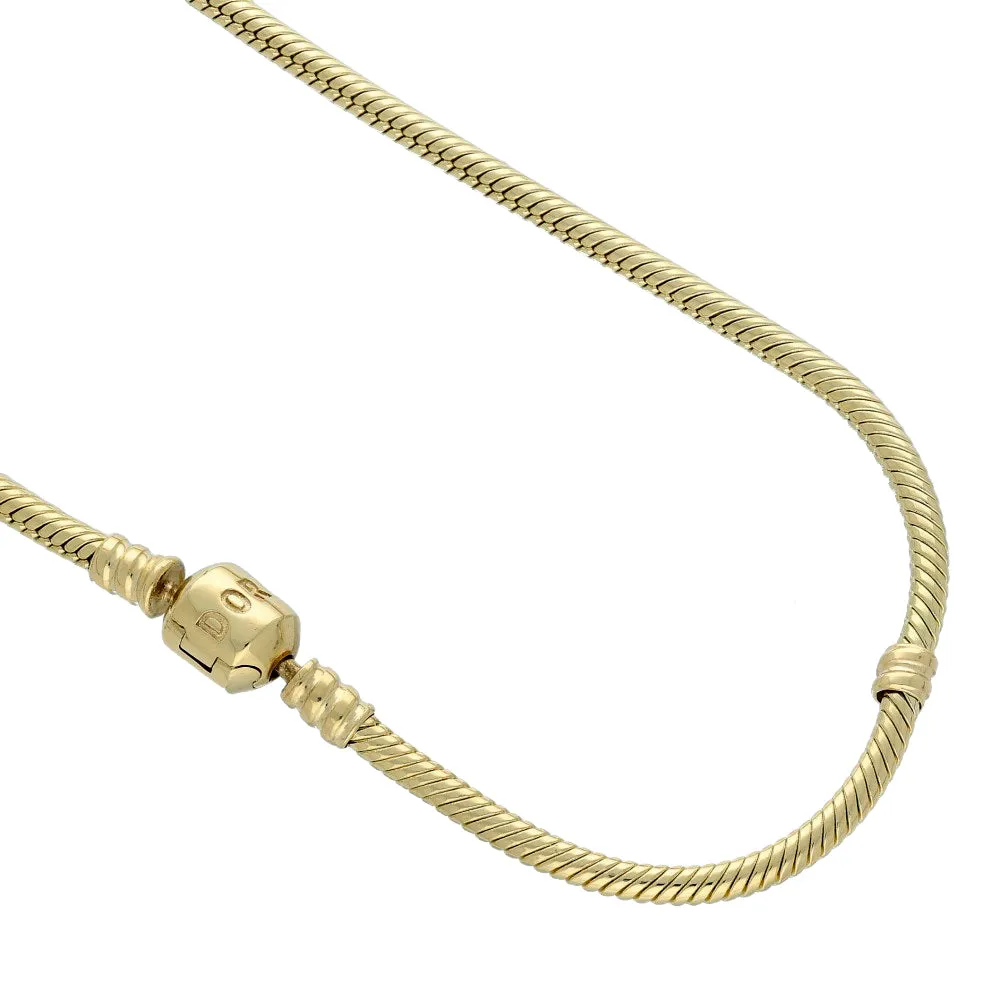 Pre-loved 14ct Yellow Gold Pandora Moments 14K Gold Snake Chain Necklace 50cm