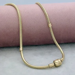 Pre-loved 14ct Yellow Gold Pandora Moments 14K Gold Snake Chain Necklace 50cm