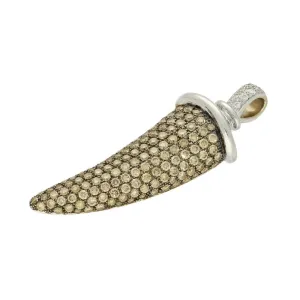 Pre-loved 18ct Theo Fennell Cinnamon Brown Diamond Horn Pendant