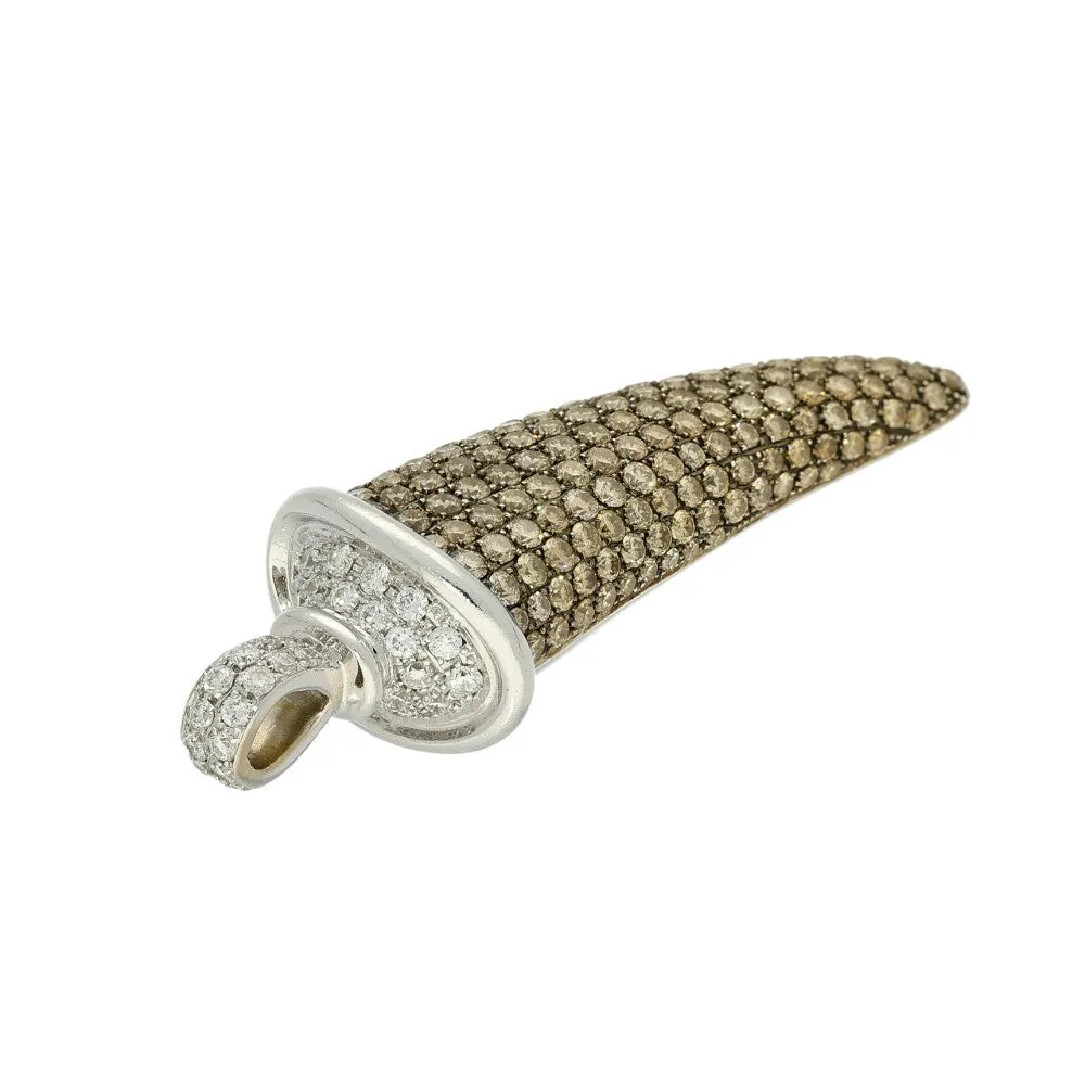 Pre-loved 18ct Theo Fennell Cinnamon Brown Diamond Horn Pendant
