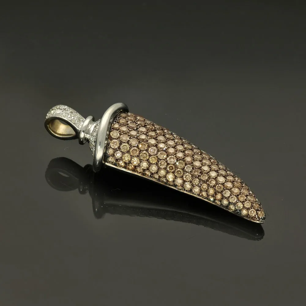 Pre-loved 18ct Theo Fennell Cinnamon Brown Diamond Horn Pendant