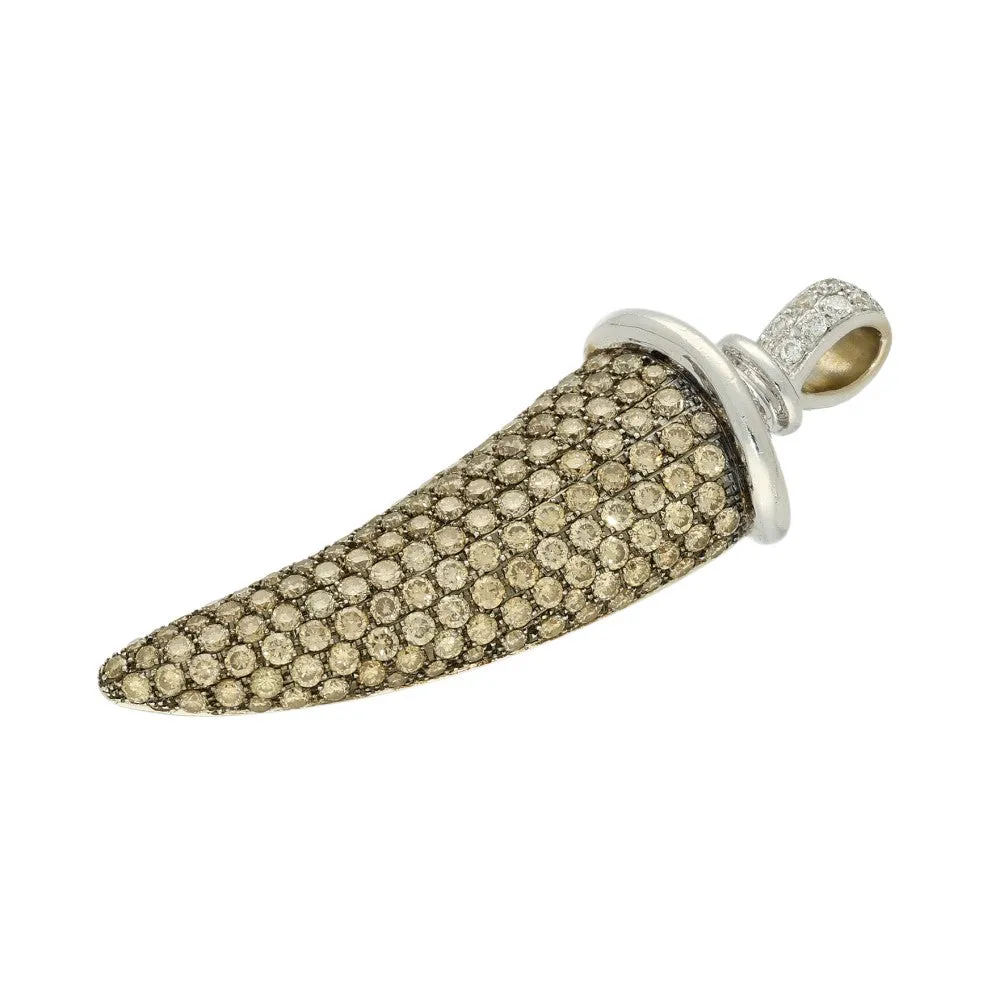 Pre-loved 18ct Theo Fennell Cinnamon Brown Diamond Horn Pendant
