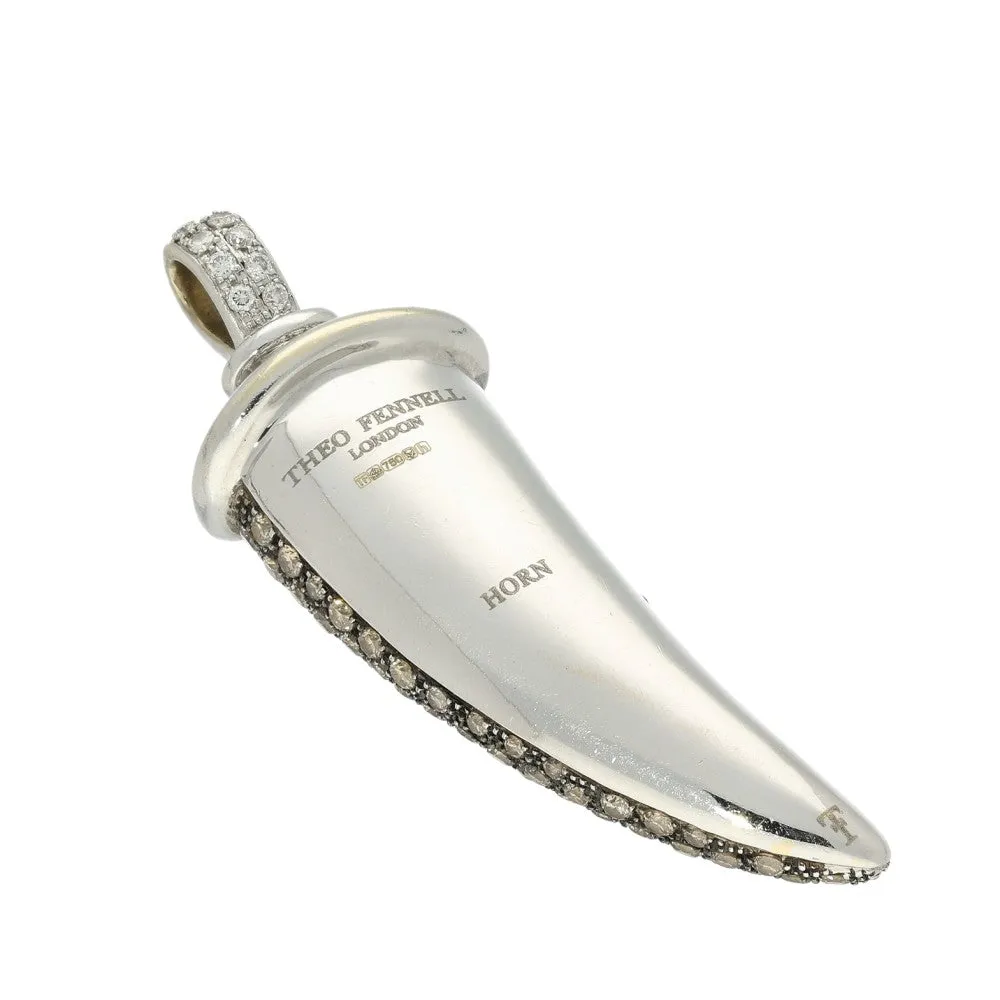 Pre-loved 18ct Theo Fennell Cinnamon Brown Diamond Horn Pendant