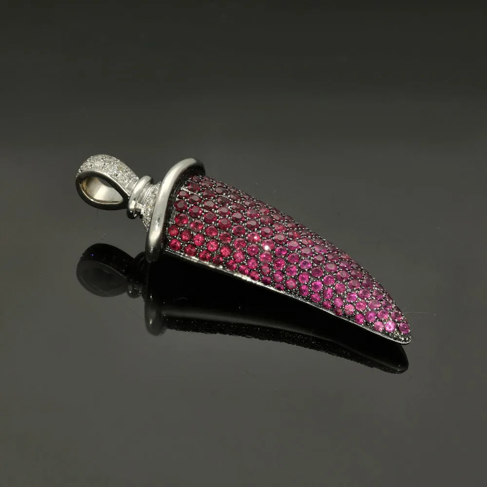 Pre-loved 18ct Theo Fennell Ruby & Diamond Horn Pendant