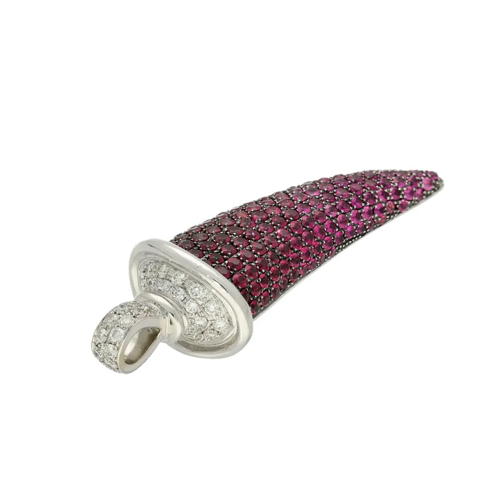 Pre-loved 18ct Theo Fennell Ruby & Diamond Horn Pendant