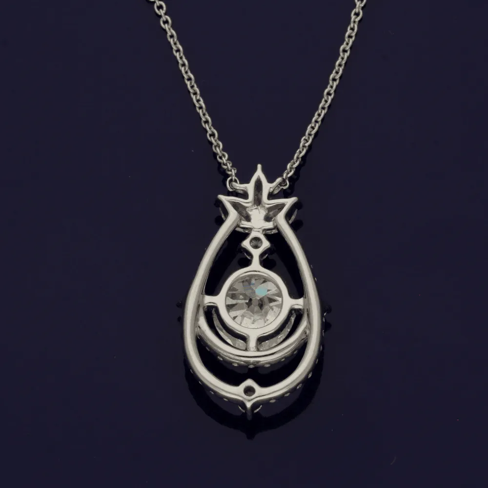 Pre-loved 18ct White Gold Old Cut 1.85ct Diamond Necklace