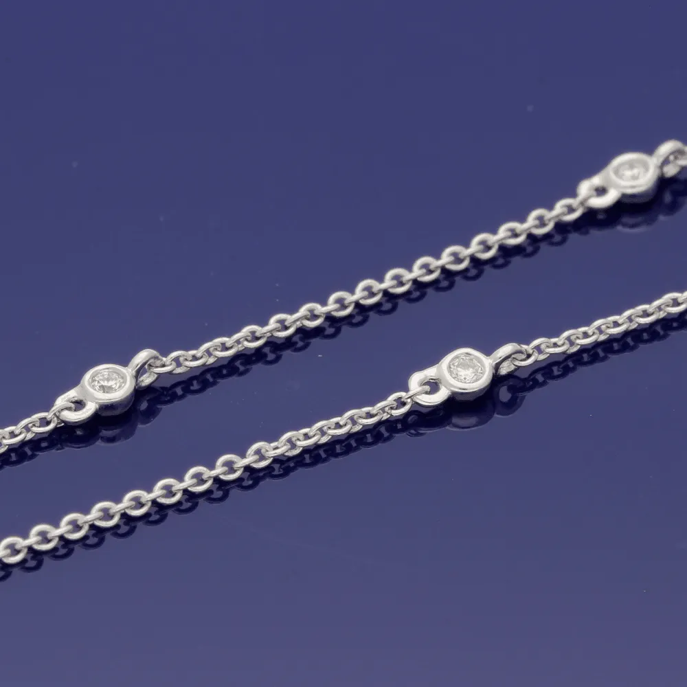 Pre-loved 18ct White Gold Old Cut 1.85ct Diamond Necklace
