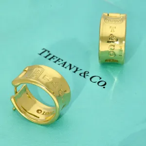 Pre-loved 18ct Yellow Gold Tiffany & Co 1837 Wide Hoop Earrings