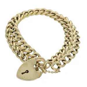 Pre-loved 9ct Yellow Gold Double Curb Chunky Bracelet